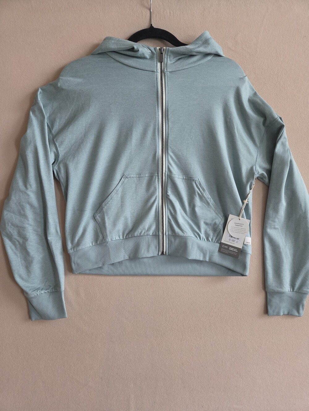 NEW Vuori Women's Small Halo Modern Full Zip Hoodie Sea Spray Heather VW2064